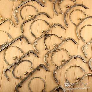 拼布16 26.5手提口金手挽竹柄木柄自制大号复古斜挎口金送纸