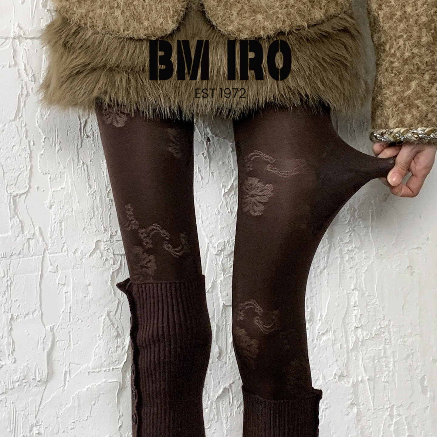 日本BM iro复古感小香风连裤袜女斜纹花朵摩卡系叠穿排扣过膝腿套,女士内衣/男士内衣/家居服,连裤袜/打底袜,淘宝优惠券,粉丝福利购,淘宝优惠卷