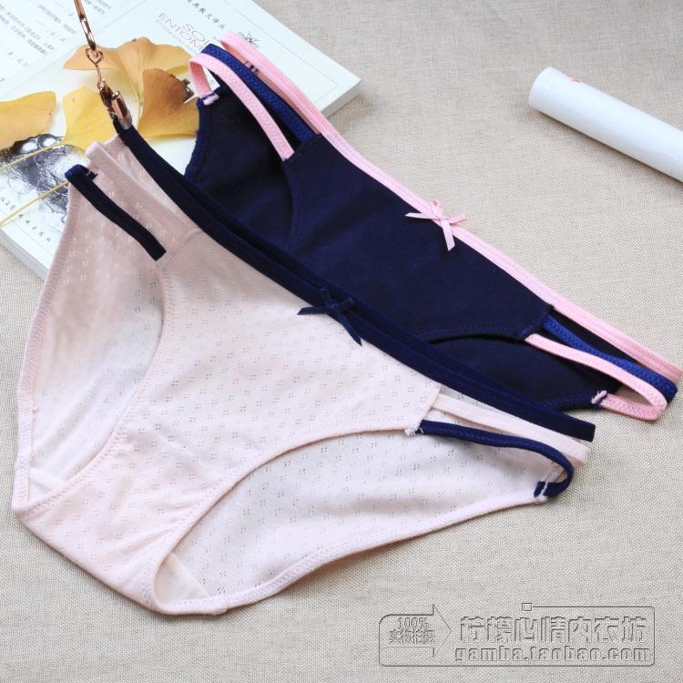 日韩女士内裤女纯棉裆抗菌低腰无痕少女日系三角裤夏季薄款透气