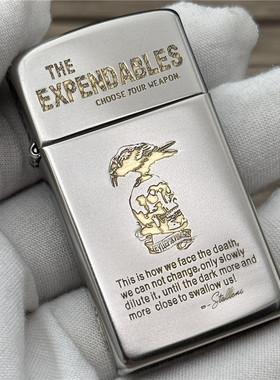 zippo打火机正版敢死队正品女士磨砂窄机1605纤巧窄版防风男士