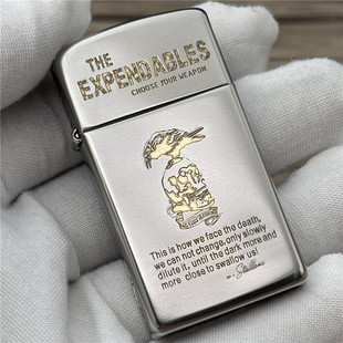 zippo打火机正版敢死队正品女士磨砂窄机1605纤巧窄版防风男士