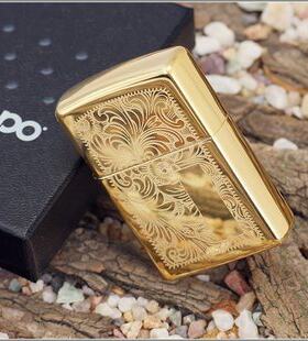 zippo纯铜男士礼品威尼斯人雕刻