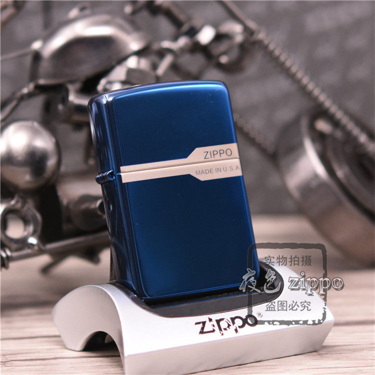 夜色zippo正品  蓝冰 经典标志 商标20446ZL 刻字
