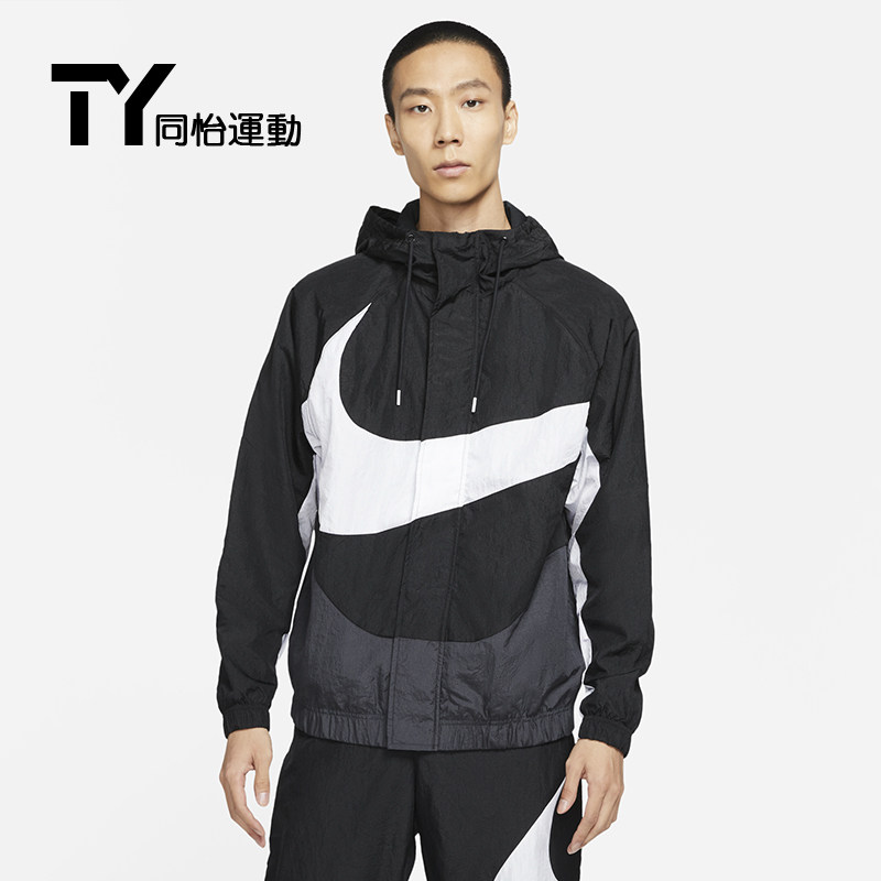 耐克nike2021秋季新款男子连帽宽松大logo梭织夹克外套dd5968-010