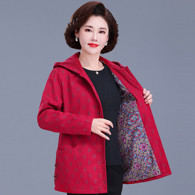 风衣中老年纯棉外套时尚夹克洋气