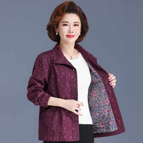 中老年外套纯棉宽松大码春秋