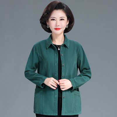 中老年长袖大码灯芯绒时尚外套