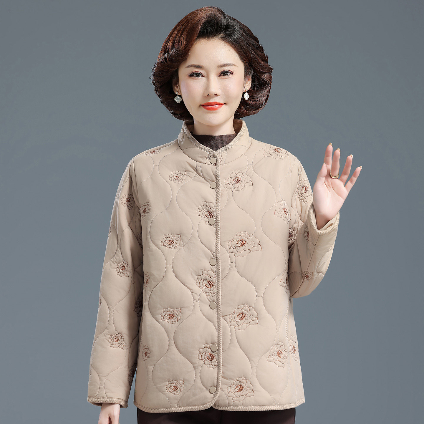 外套老人衣服妈妈秋上衣奶奶棉衣