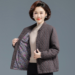 奶奶秋冬装夹棉碎花衬衫外套中老年人纯棉上衣女短款衣服小薄袄子