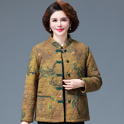 中老年长袖棉服薄棉纯棉时尚外套