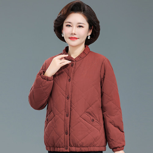 中老年妈妈春秋装立领长袖外套