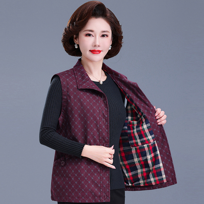 中老年女装纯棉马甲纯棉