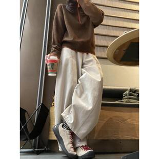 子 胖mm慵懒松弛感显瘦韩系chic感裤 2026超火巨好看阔腿镰刀裤 大码