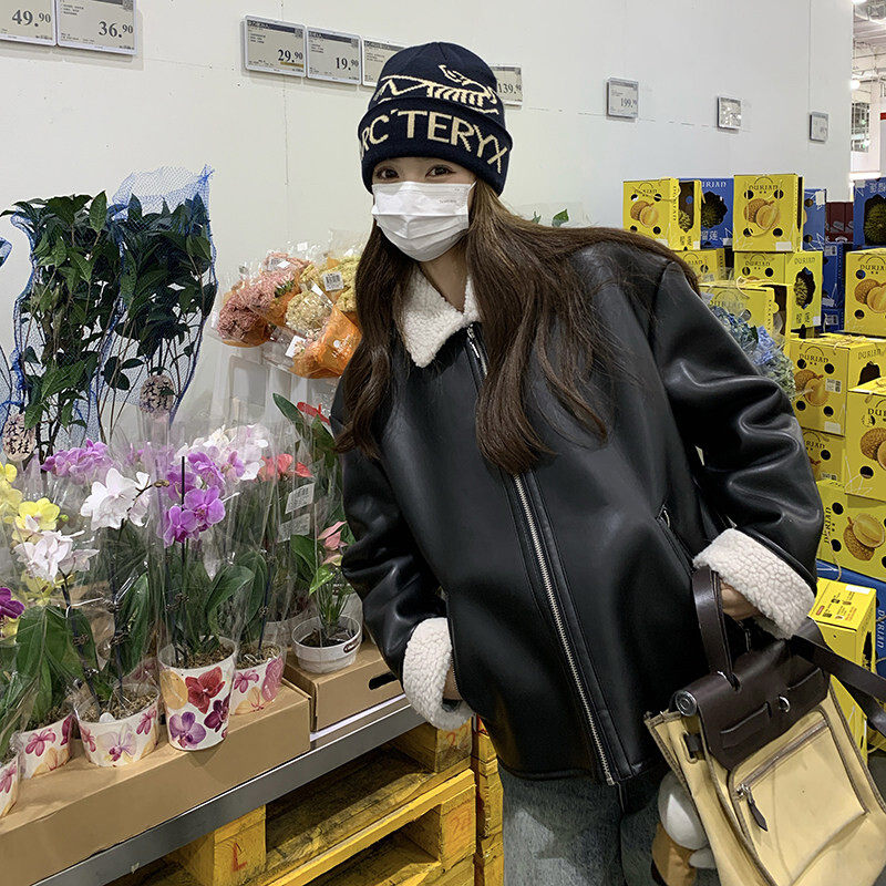 冬独特韩版优质2026年冬季中长款新款港风复古短款夹克皮衣外套女
