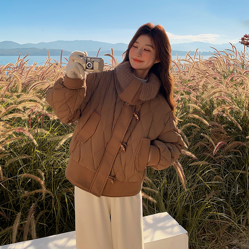 白鸭绒羽绒服短款面包服保暖外套冬季短款外套女2025年新款爆款