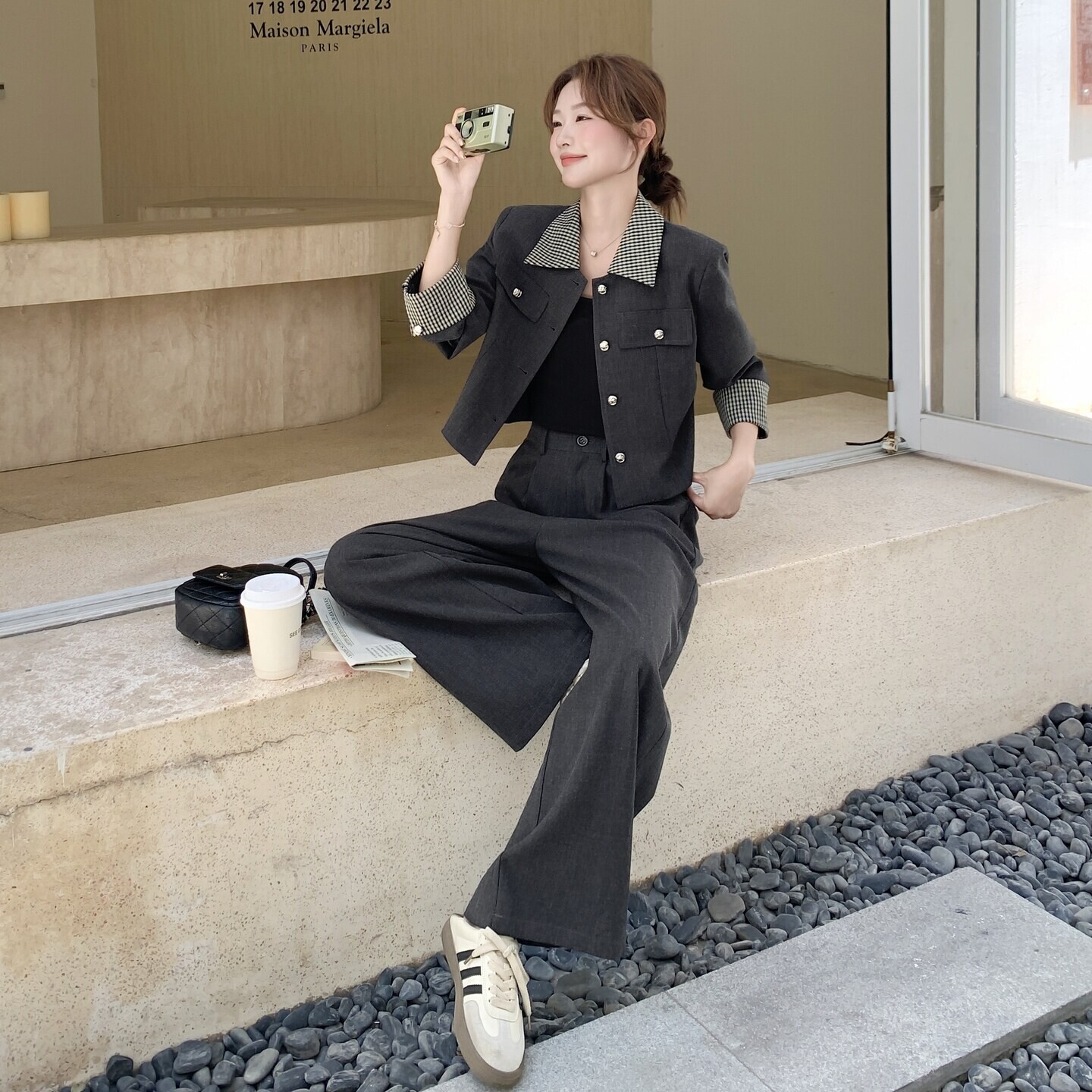 秋季新款上市两件套优质长裤精品纽扣疯狂促销冬季长袖女装套装
