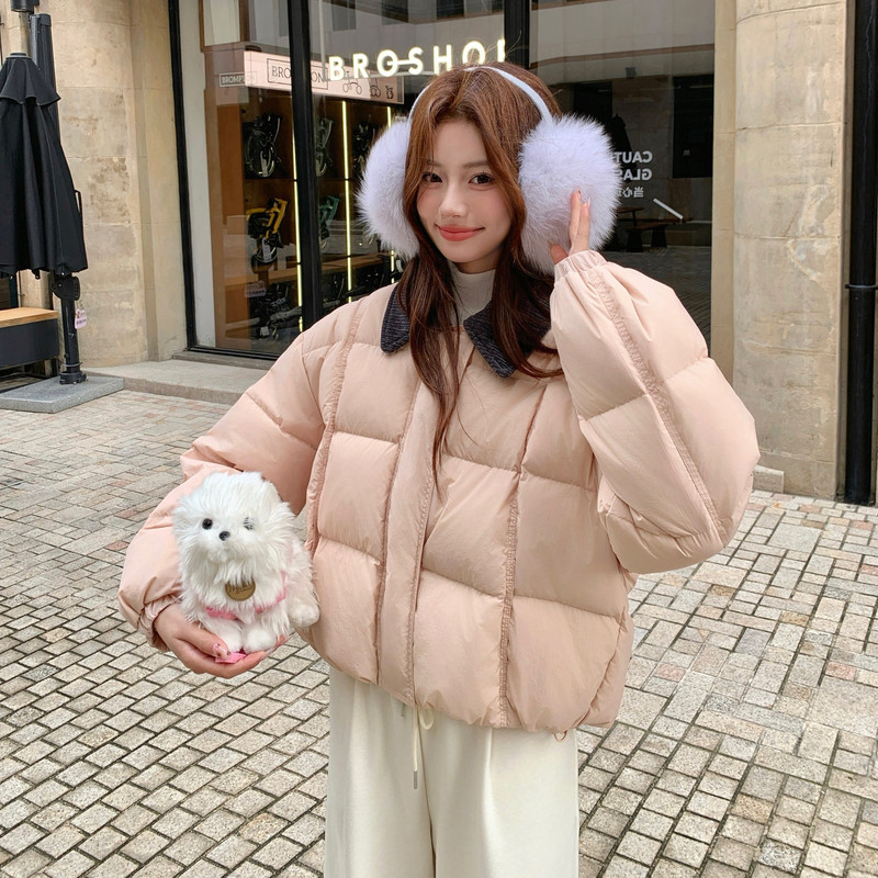 百搭翻领韩版白鸭绒羽绒服女冬季女款时尚休闲加厚保暖高级感短款