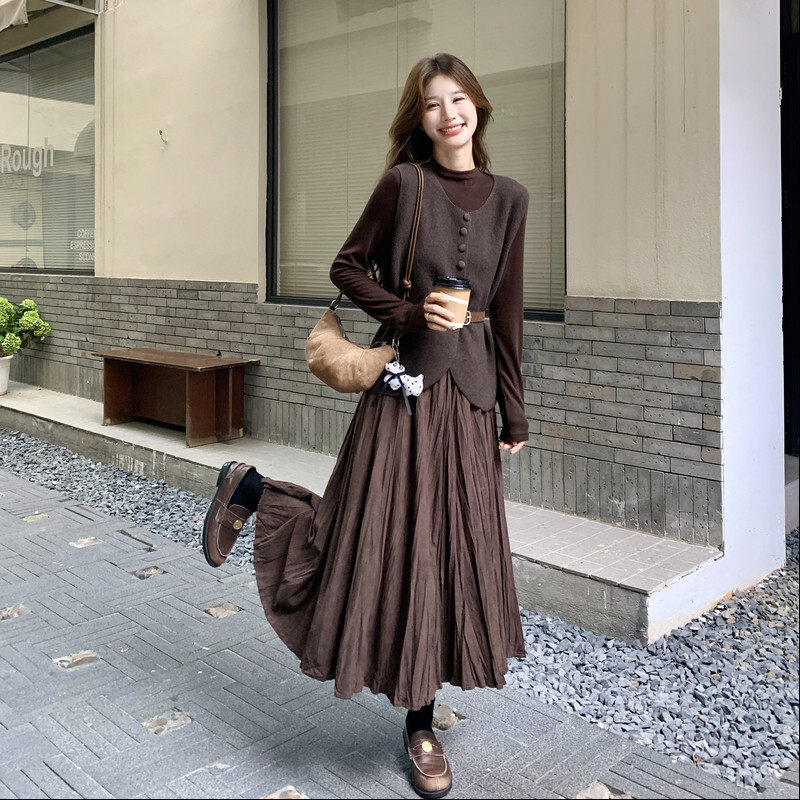 爆款包臀优质茶歇裙夏季精品女士秋装新款时尚鹿向南套装连衣裙