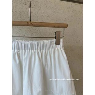 夏季白色半身裙2026新款今年流行爆款短裙百搭花边五分压褶a字裙