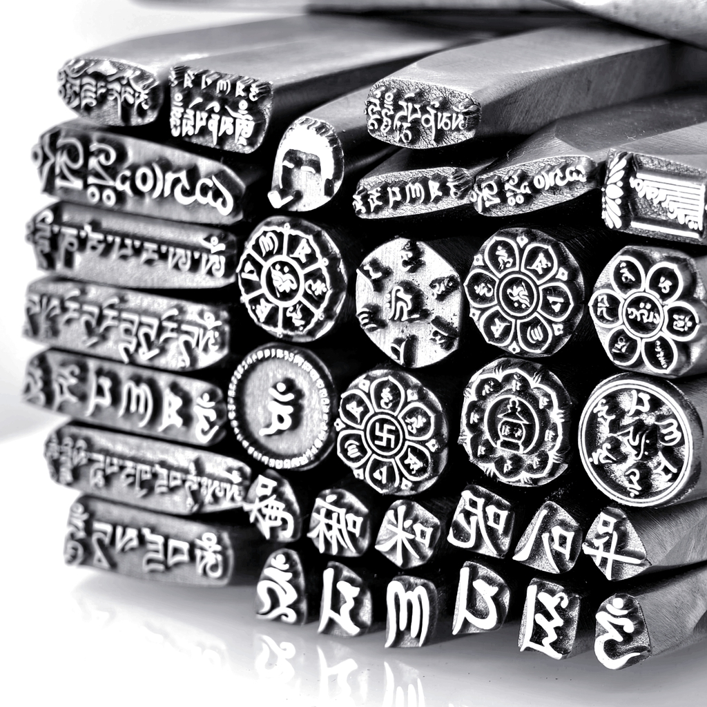 定制钢印钢模吉言手镯打金工具錾子六字箴言真言藏式梵咒合集4