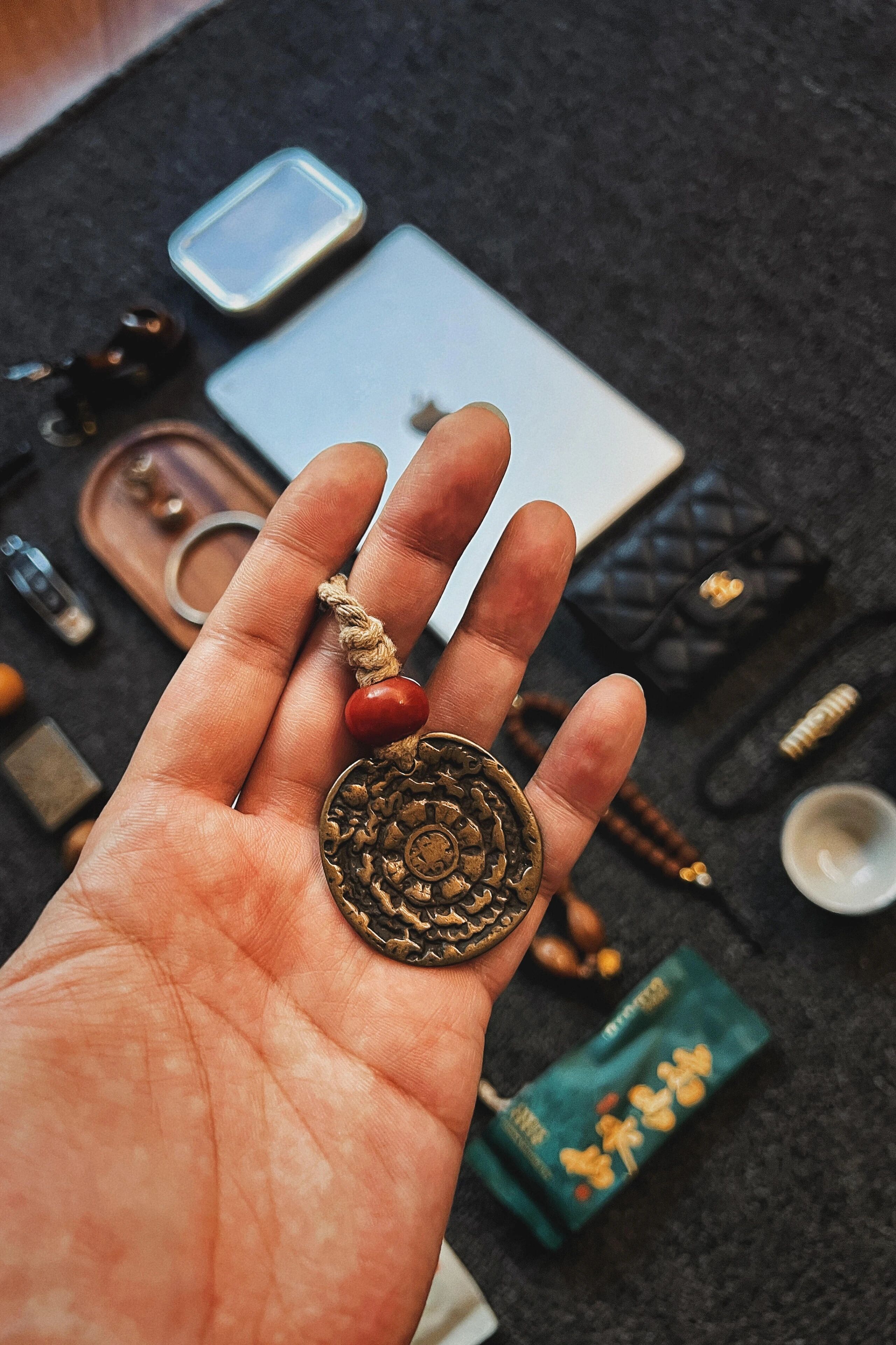 纯铜做旧小提溜配件饰品配件手串小吊坠刻字定制