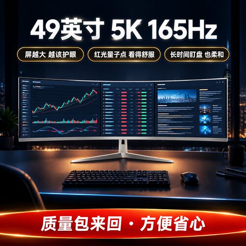 川升CS49S 49英寸5K 165Hz红光量子点曲面带鱼屏显示器