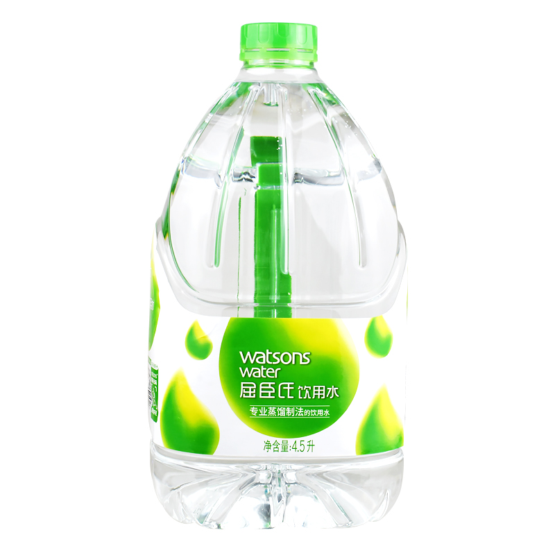 屈臣氏蒸馏水4.5l*4桶整箱 专业蒸馏制法饮用水蒸馏水屈臣氏大桶