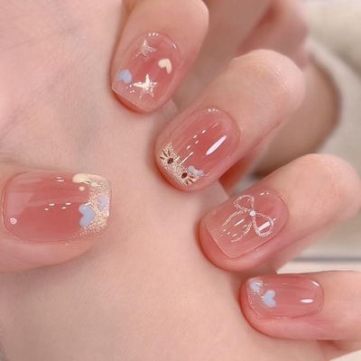 新款法式短款KT猫咪粉嫩爱心蝴蝶