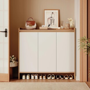 80/100/120/140宽34高110新款实木鞋柜家用门口入户靠墙入门鞋架