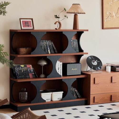 胡桃色简约中古风玄关柜置物柜子