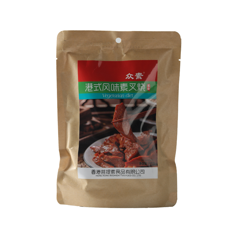 众素港式风味素叉烧素食佛家纯素植物肉人造肉素菜斋菜炒菜豆制品