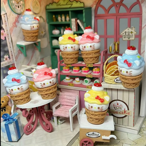 定制KT甜筒食玩微缩摆件手工diy配件树脂奶油胶材料装饰挂饰