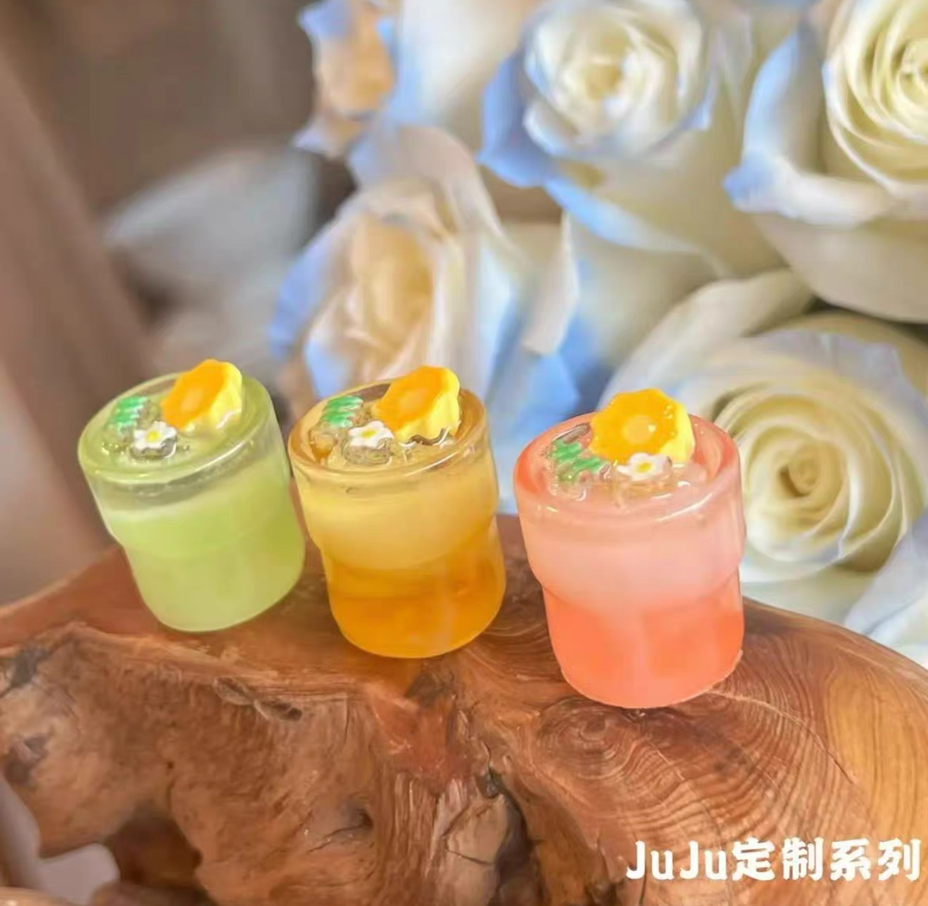 定制夏日菠萝茉莉冰仿真食玩微缩树脂配件奶油胶材料摆件手工