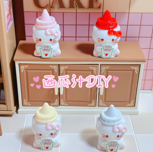 kitty番茄酱仿真食玩微缩树脂配件奶油胶材料摆件装饰手工场景
