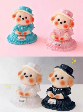 定制立体巨无霸带珍珠耳环的棉花糖仿真食玩微缩树脂配件材料摆件