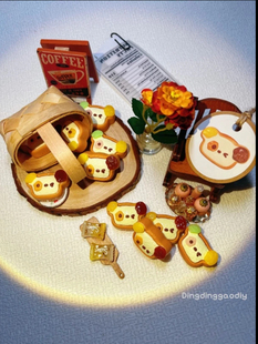 乌眼儿青果酱小狗厚乳吐司顶顶糕diy定制食玩微缩摆件树脂配件