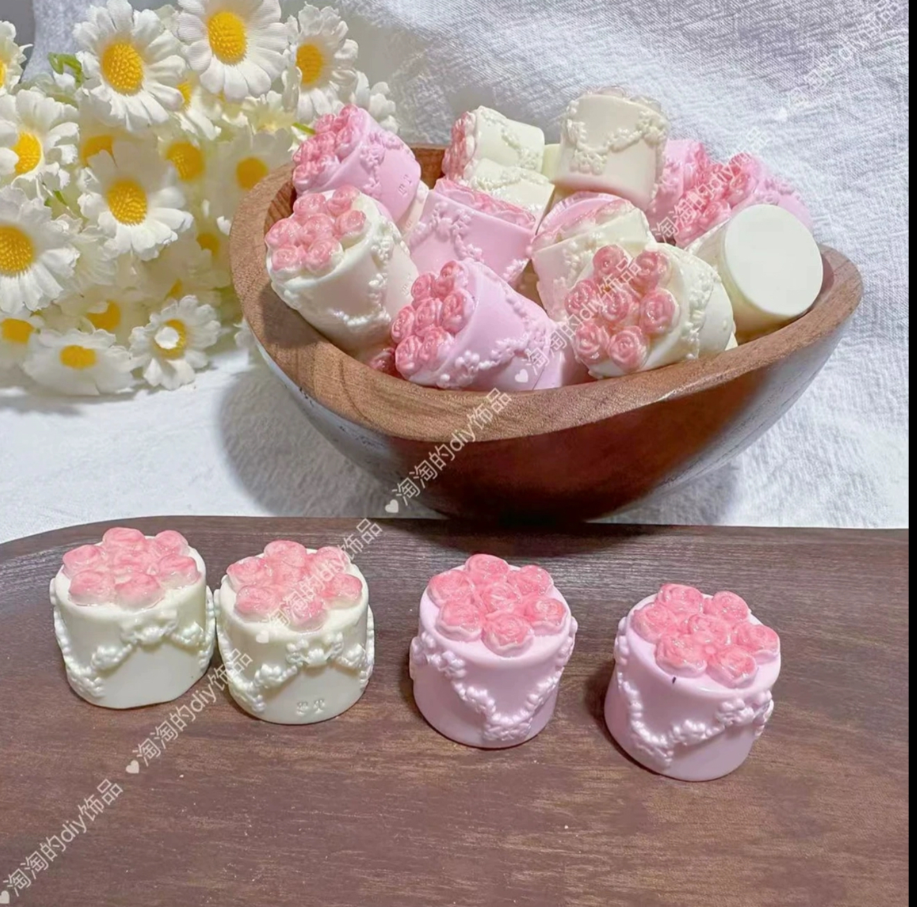 定制玫瑰挚爱蛋糕仿真食玩微缩树脂配件奶油胶材料摆件装饰手工