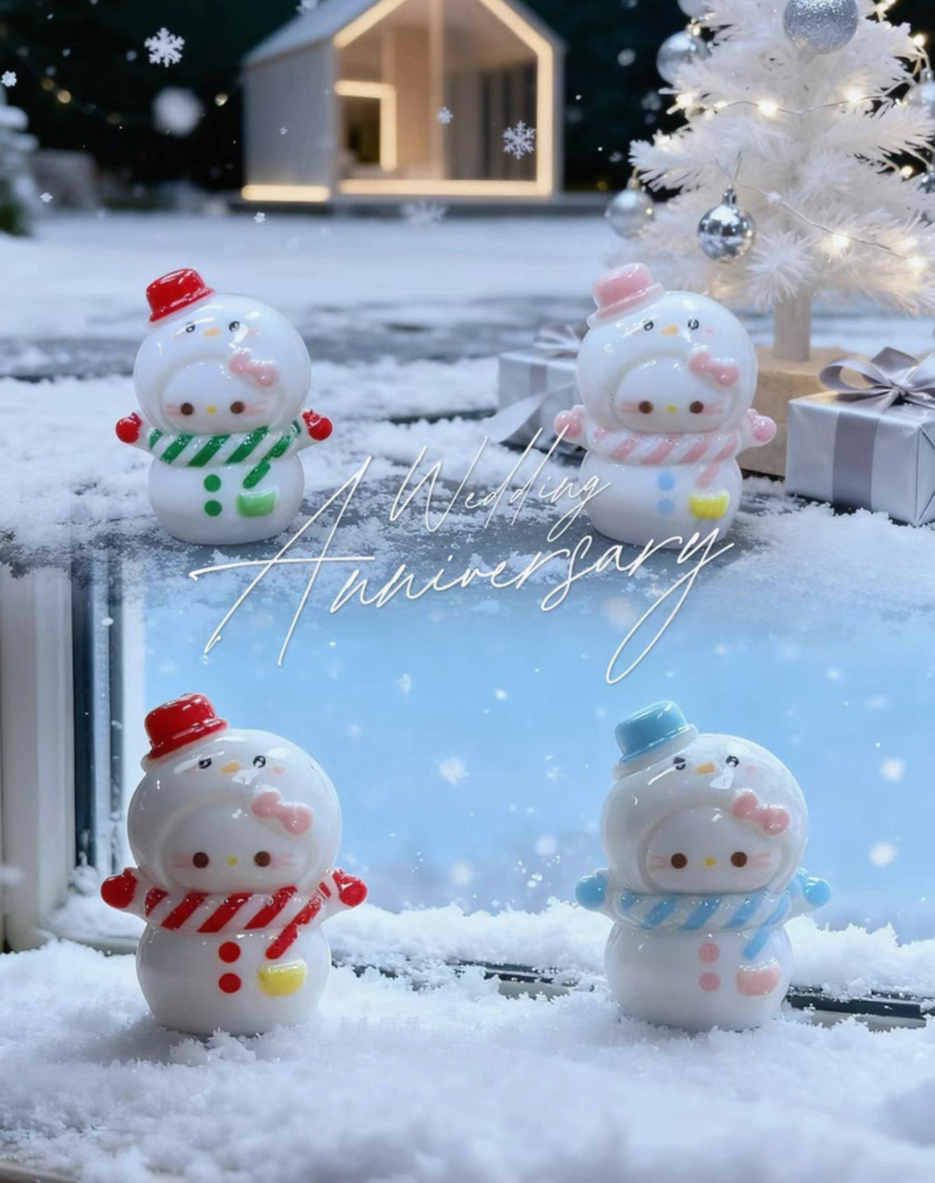 定制立体kt雪人仿真食玩微缩树脂配件材料摆件场景