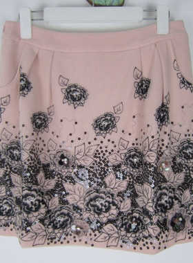 一折 Pink Mary粉红玛琍/粉红玛丽 春绣花半身裙A裙中裙 标齐