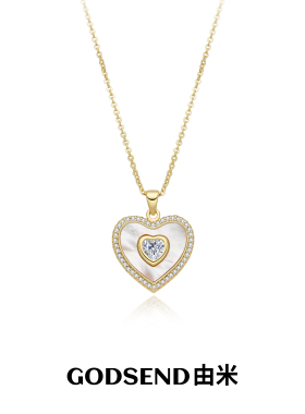 Godsend由米丨心芒爱心贝母项链女轻奢吊坠高级感锁骨链小众颈链