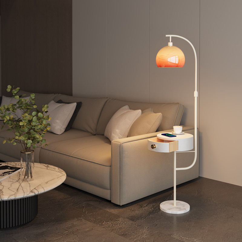 中古风落地灯客厅沙发边氛围柚子灯现代轻奢卧室床头置物立式台灯,家装灯饰光源,装饰落地灯,淘宝优惠券,粉丝福利购,淘宝优惠卷