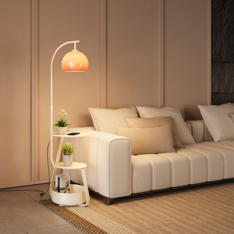 中古风置物一体落地灯客厅沙发边茶几氛围立式台灯卧室床头装饰灯,家装灯饰光源,装饰落地灯,淘宝优惠券,粉丝福利购,淘宝优惠卷