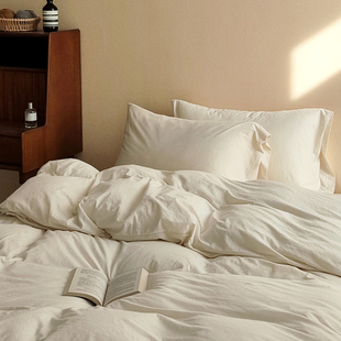 A类不染针织原棉裸睡床品被单 柔软亲肤天竺棉1.8m床笠床上四件套