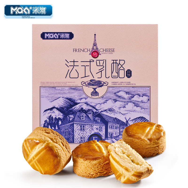 官方旗舰店！米旗 2017新款 法式乳酪月饼礼盒 390g