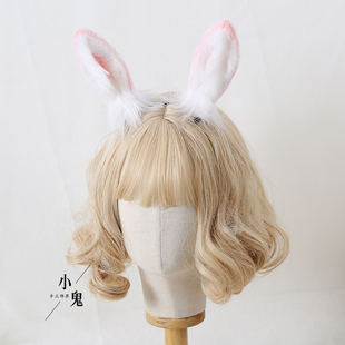 萌兔耳Lolita手作仿真兽耳cos古风汉洋折衷头饰发饰发夹网红发箍
