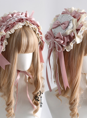 原创芭蕾礼遇lolita芭蕾风Doll感发饰小礼帽小芙蝶发带发箍kc手袖
