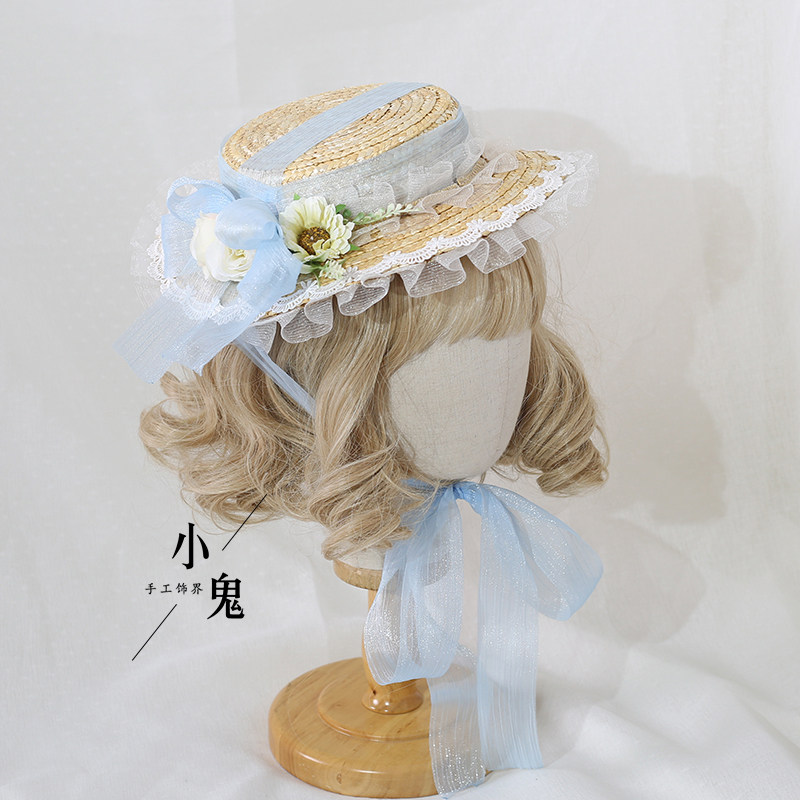 优雅仙气汉洋折衷茶会花嫁扁帽