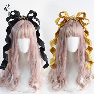 多色Lolita玫粉立体蝴蝶结KC日系doll感洛丽塔发箍头箍发饰搭芙拉