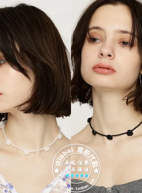 个性玫瑰花串珠项链饰品女