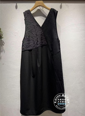 INITIAL国内代购 26春 女V领拼接无袖连衣裙26SDNFMCVV581不退换